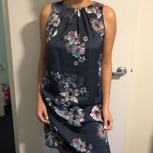Navy blue floral dress